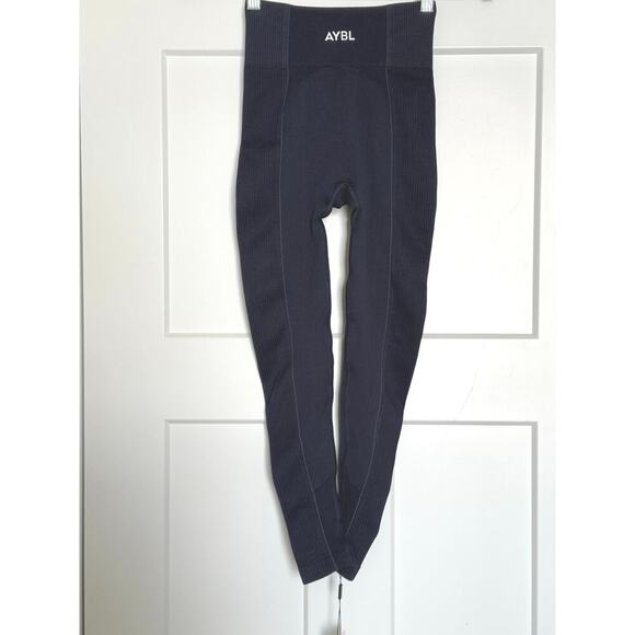 NWT AYBL Reflex Seamless Leggings Womens Size XS Royal Blue Ribbed Compression - Picture 3 of 7